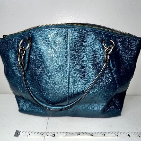 Coach Madison Small Kelsey Pebbled Satchel Leather Green Purse Handbag F23538 - Picture 4 of 8